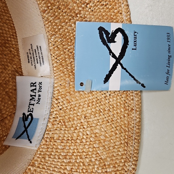 Betmar Beige Raffia Cloche Hat with Organza Bow - Picture 7 of 10